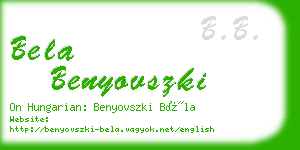 bela benyovszki business card